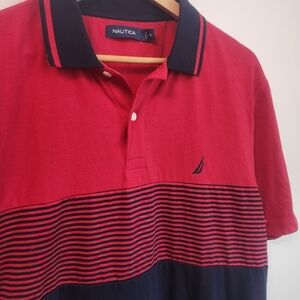 Nautica striped polo shirt sz XL